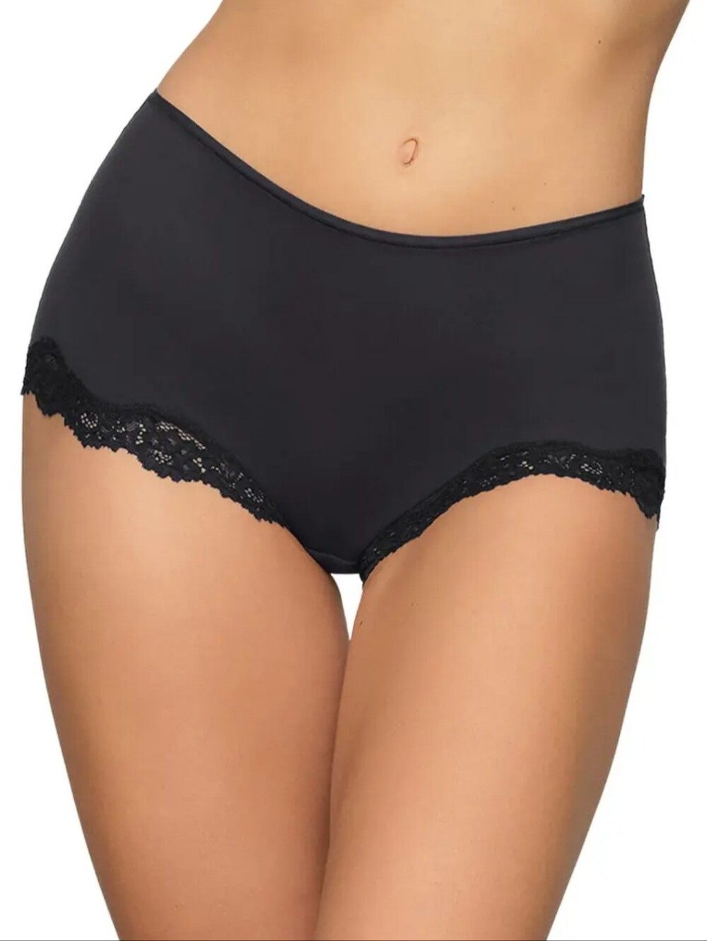 SKIMS FITS EVERYBODY LACE TRIM BOYSHORT IN BLACK /SZ:XL